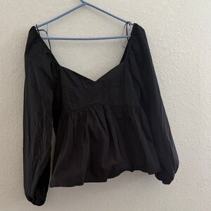 Banana Republic Black Peasant Blouse